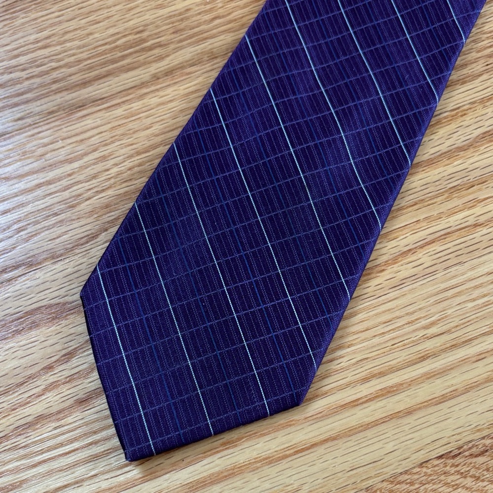 Calvin Klein Deep Purple Checkered Tie